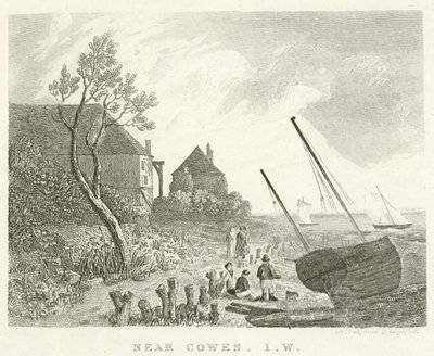 Nær Cowes, Isle of Wight (gravering) av English School