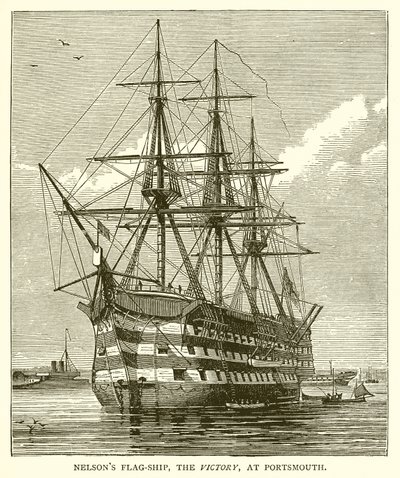 Nelsons flaggskip, seieren, ved Portsmouth av English School