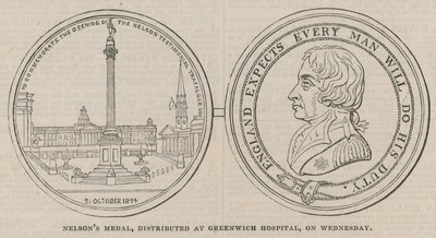 Nelsons Medal, distribuert ved Greenwich Hospital av English School