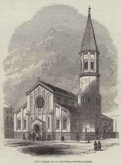 New Church of St Matthias, Bethnal-Green (gravering) av English School