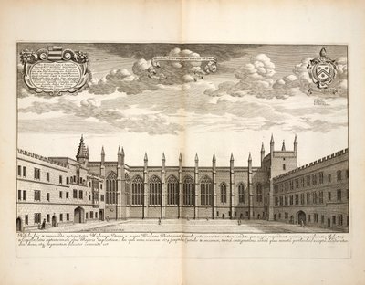 New College, plate 20 fra Oxonia Illustrata av David Loggon, Oxford 1675 av English School