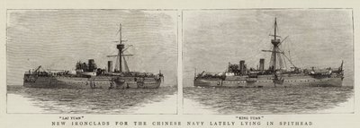 Nye Ironclads for den kinesiske marinen har nylig ligget i Spithead (gravering) av English School