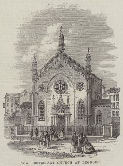 Ny protestantisk kirke ved Leghorn (gravering) av English School