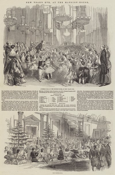 Nyttårsaften, på Mansion-House (gravering) av English School