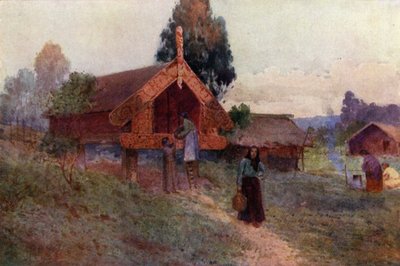 New Zealand: A Pataka (farge litho) av English School