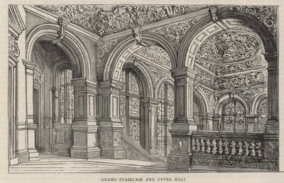Ny bygning av Constitutional Club i Northumberland Avenue: Stor trapp og øvre hall av English School