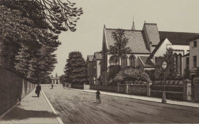 Newbury: St. Mary#39;s kirke, London Road (litografi) av English School