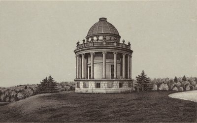 Newbury: Temple, Highclere (litografi) av English School