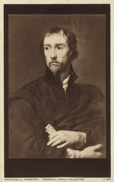 Niccolo Machiavelli , italiensk diplomat, politiker, filosof og forfatter (litho) av English School