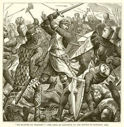 Ingen kvartal til forrædere!--jarlen av Leicester i slaget ved Evesham, 1265 av English School
