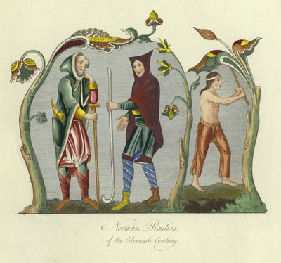 Normannische Bauern des 11. Jahrhunderts von English School