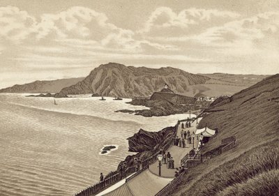 Nord-Devon: Lantern Hill og Hillsboro, East Parade (litografi) av English School