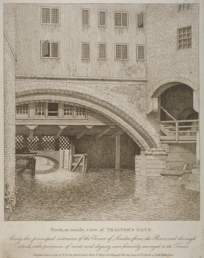 North View of Traitors Gate, Tower of London, utgitt av Nathaniel Smith (fl.1740-1802) 1798 av English School