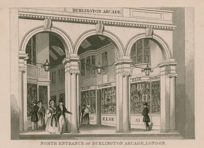 Nordinngangen til Burlington Arcade, London av English School