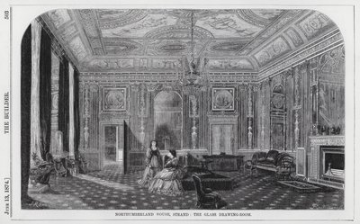 Northumberland House, Strand, Glass-salongen (gravering) av English School