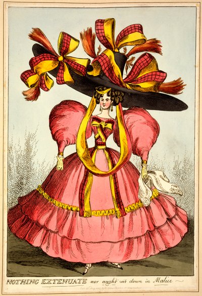 Ingenting formilde eller noe satt ned i Malice, 1827 (håndfarget gravering) av English School