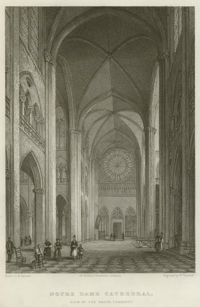 Notre Dame-katedralen, utsikt over det sørlige transeptet (gravering) av English School