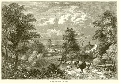 Notting Hill im Jahr 1750 von English School