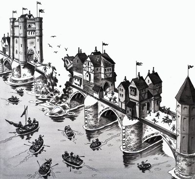 Barnerim illustrasjon: London Bridge faller ned av English School