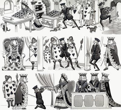 Barnerim illustrasjon: Queen of Hearts av English School