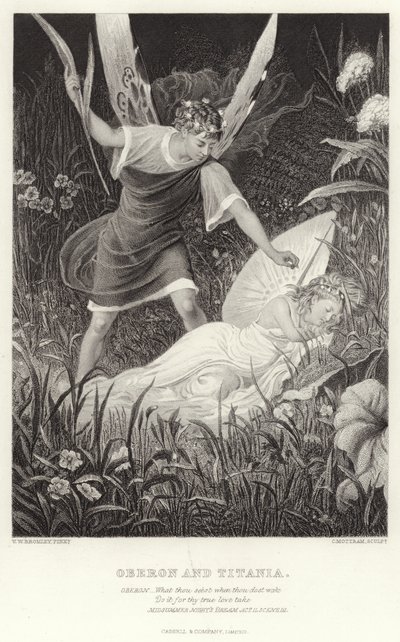 Oberon og Titania, Midsummer Nights Dream, Act II, Scene III av English School