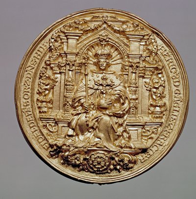 Forsiden av seglet til Henry VIII (1491-1547) (gull) (se 181809 for bakside) av English School