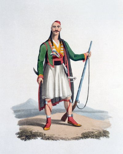 Offiser for Spahis, 1818 (farget akvatint) av English School