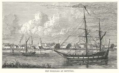 Det gamle verftet i Deptford (gravering) av English School