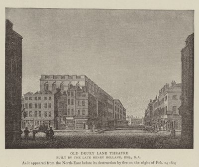 Old Drury Lane Theatre (gravering) av English School
