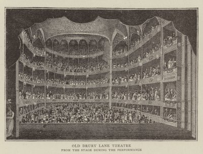 Old Drury Lane Theatre (gravering) av English School