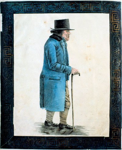 Old Man (akvarell på papir) av English School
