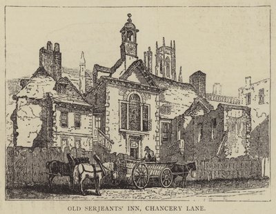 Old Serjeants' Inn, Chancery Lane (gravering) av English School