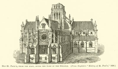 Old St Pauls, fra øst, etter tapet av tårnet av English School