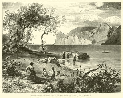 Olive Grove ved bredden av Gardasjøen, nær Torbole av English School