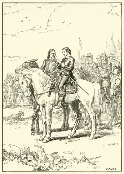 Oliver Cromwell (blekk på papir) av English School