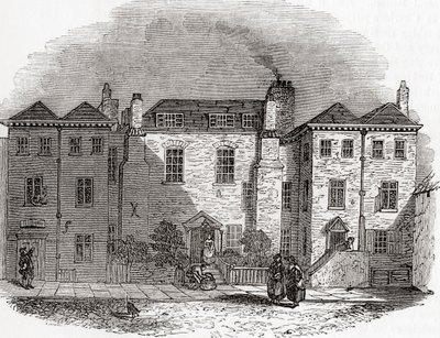 Oliver Cromwells hus, Clerkenwell Close, London, England, fra Old England: A Pictorial Museum, pub. 1847 av English School