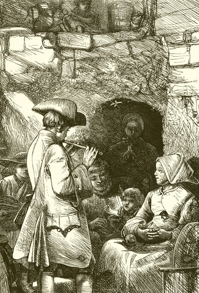 Oliver Goldsmith spiller for sitt overnattingssted av English School