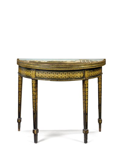 Ett av et par George III te-bord, muligens irsk, ca. 1780 av English School
