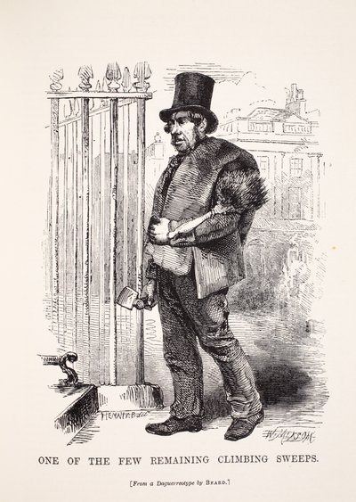 En av få gjenværende skorsteinsfeier, fra daguerreotypien av Richard Beard, illustrasjon fra London Labor og London Poor av Henry Mayhew, pub. 1862 av English School