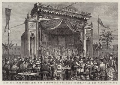 Freiluftunterhaltung für Londoner, das Café Chantant im Albert Palace (Gravur) von English School