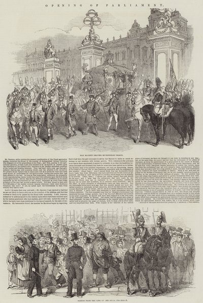 Åpning av parlamentet (gravering) av English School