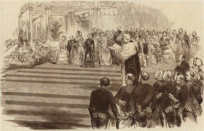 Åpning av Crystal Palace, erkebiskopens bønn, 1854 av English School