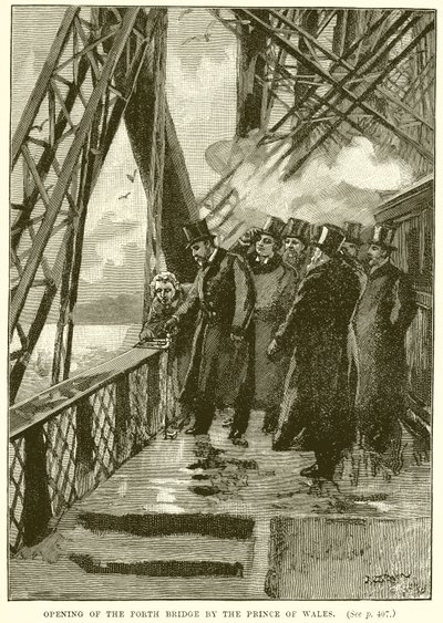 Åpning av Forth Bridge av Prince of Wales av English School