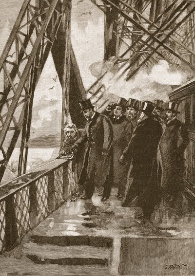Eröffnung der Forth Bridge durch den Prinzen von Wales, 4. März 1890, Illustration aus Cassells Illustrierter Geschichte Englands von English School