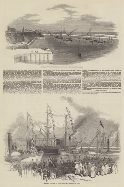 Åpning av New Docks at Sunderland (gravering) av English School