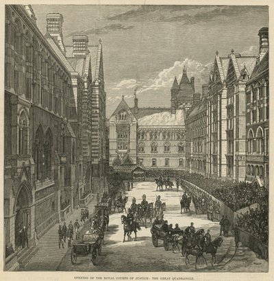 Åpning av Royal Courts of Justice: Den store firkanten av English School