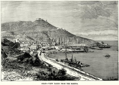 Oran – Utsikt fra marinaen (gravering) av English School