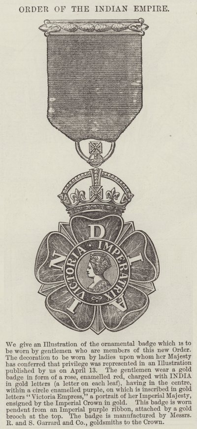 Det indiske imperiets orden (gravering) av English School