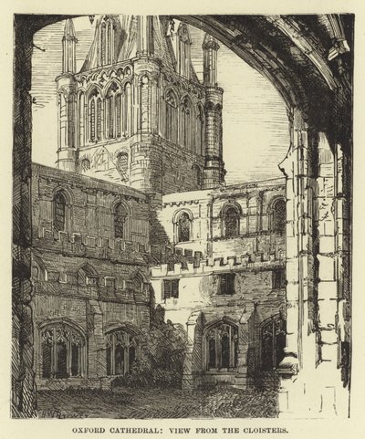 Oxford katedral, utsikt fra klosteret av English School