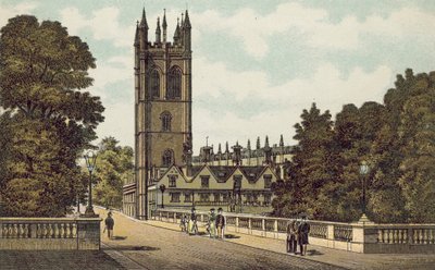 Oxford: Magdalen College (fargelitografi) av English School